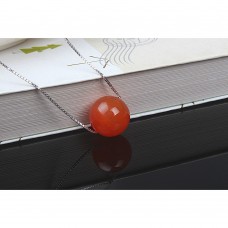 Natural Cherry Red Agate Necklace 